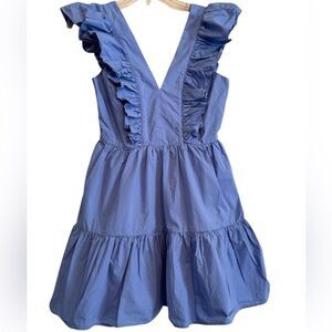 Corey Lynn Calter Blue Ruffle Mini Dress